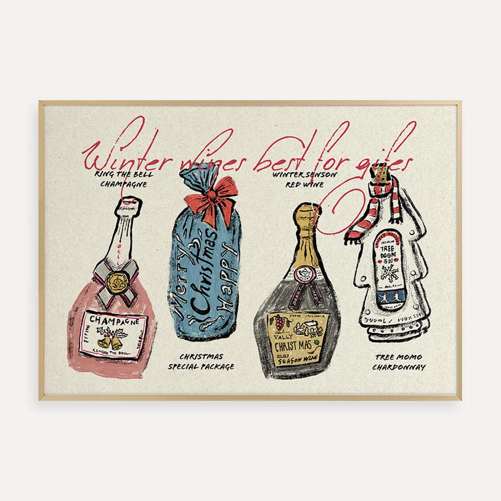Wines best for gifts 희다가든 Heedagarden 아트 프린트 A4/A3/A2