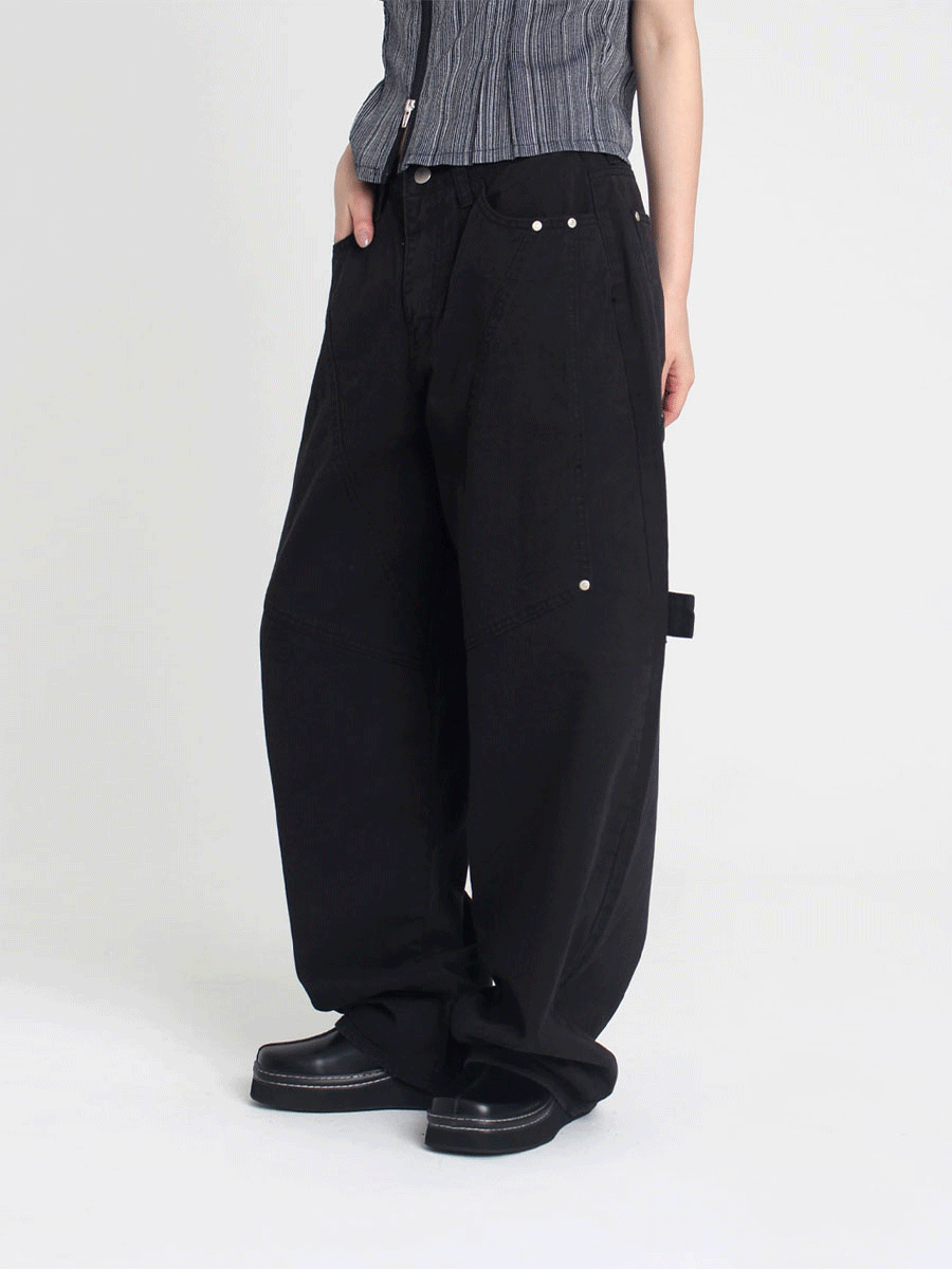 데이앤코드 리벳 카펜터 와이드 면팬츠