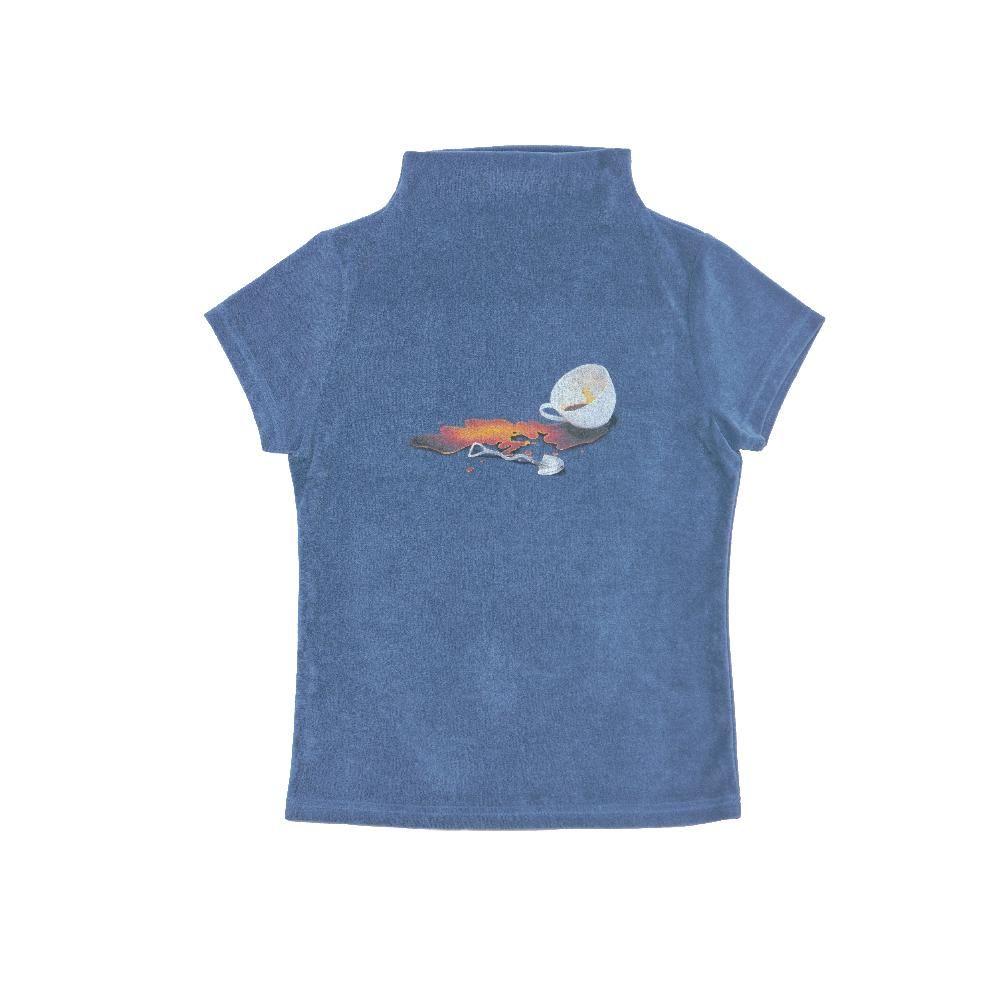 [CRAPPYROOM] SPILT COFFEE HIGHNECK TERRY T-SHIRTS