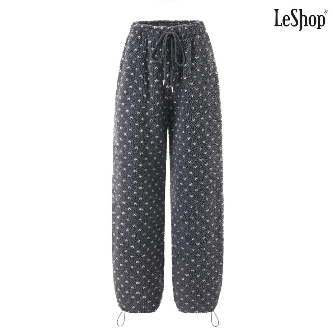 양털 시어링 패턴 허리 밴딩 팬츠 (DP4TA009A)