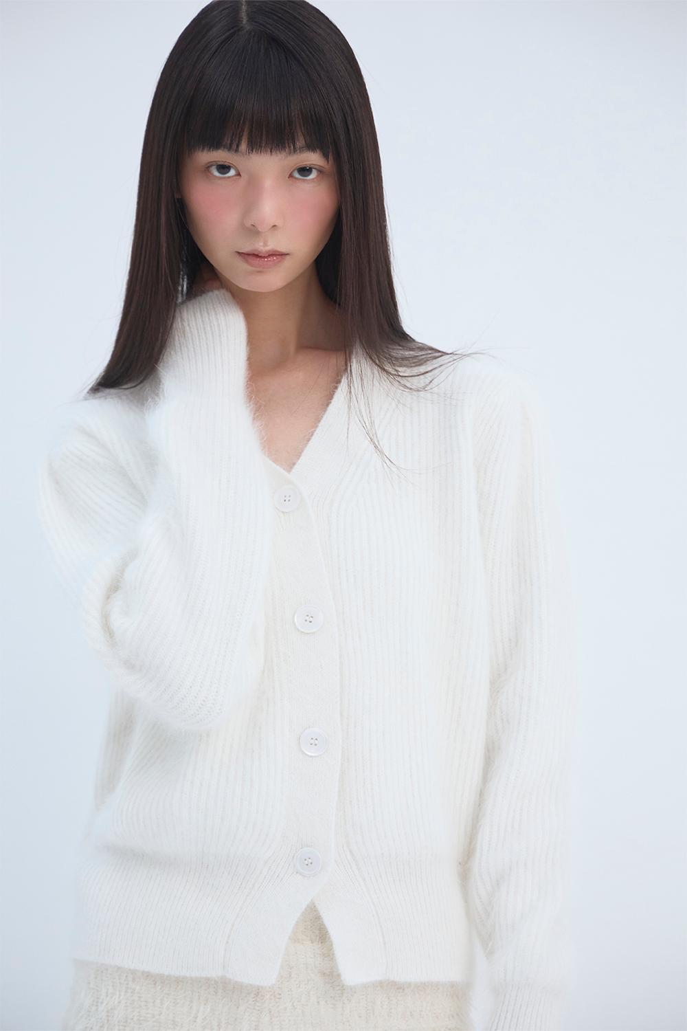 ANGORA LACCON MIX CARDIGAN_TT3W313IV