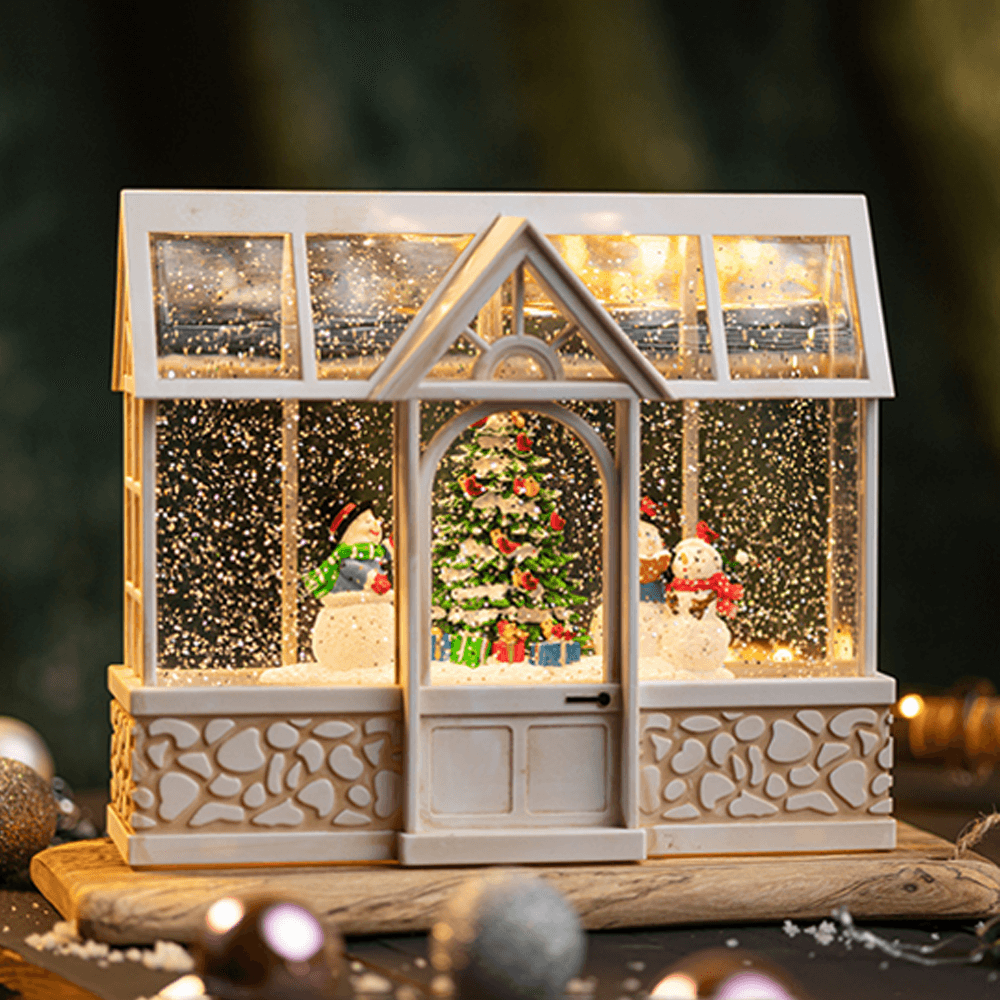 F 크리스탈 하우스 크리스탈 스노우볼 오르골 워터볼(캐롤 8곡 메들리) 무드등 선물