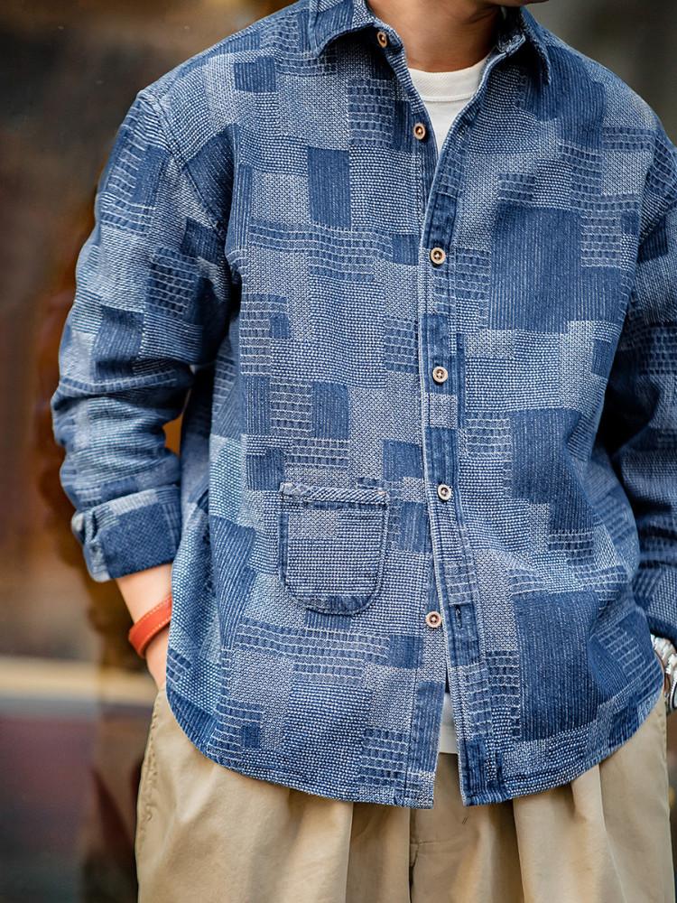 [MADEN] 일본 아오모리 인디고 블루 보로(Boro) 셔츠