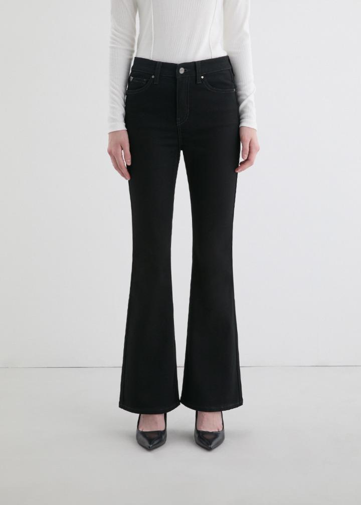 여성 뒤 오비 스모킹 플레어 부츠컷_BLACK | 게스코리아