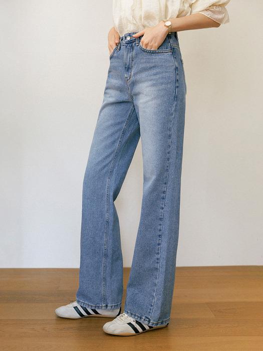 슬림 스트레이트 롱핏 하이웨이스트 데님팬츠_2color
