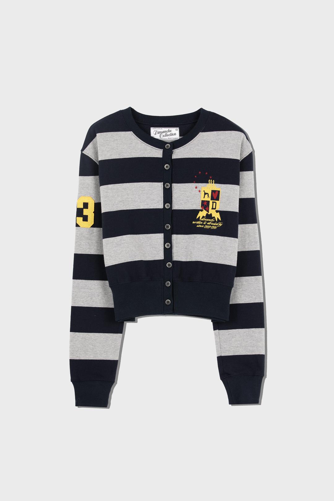 [3/4 예약배송] CLASSIC CARDIGAN (NAVY/GREY STRIPE)
