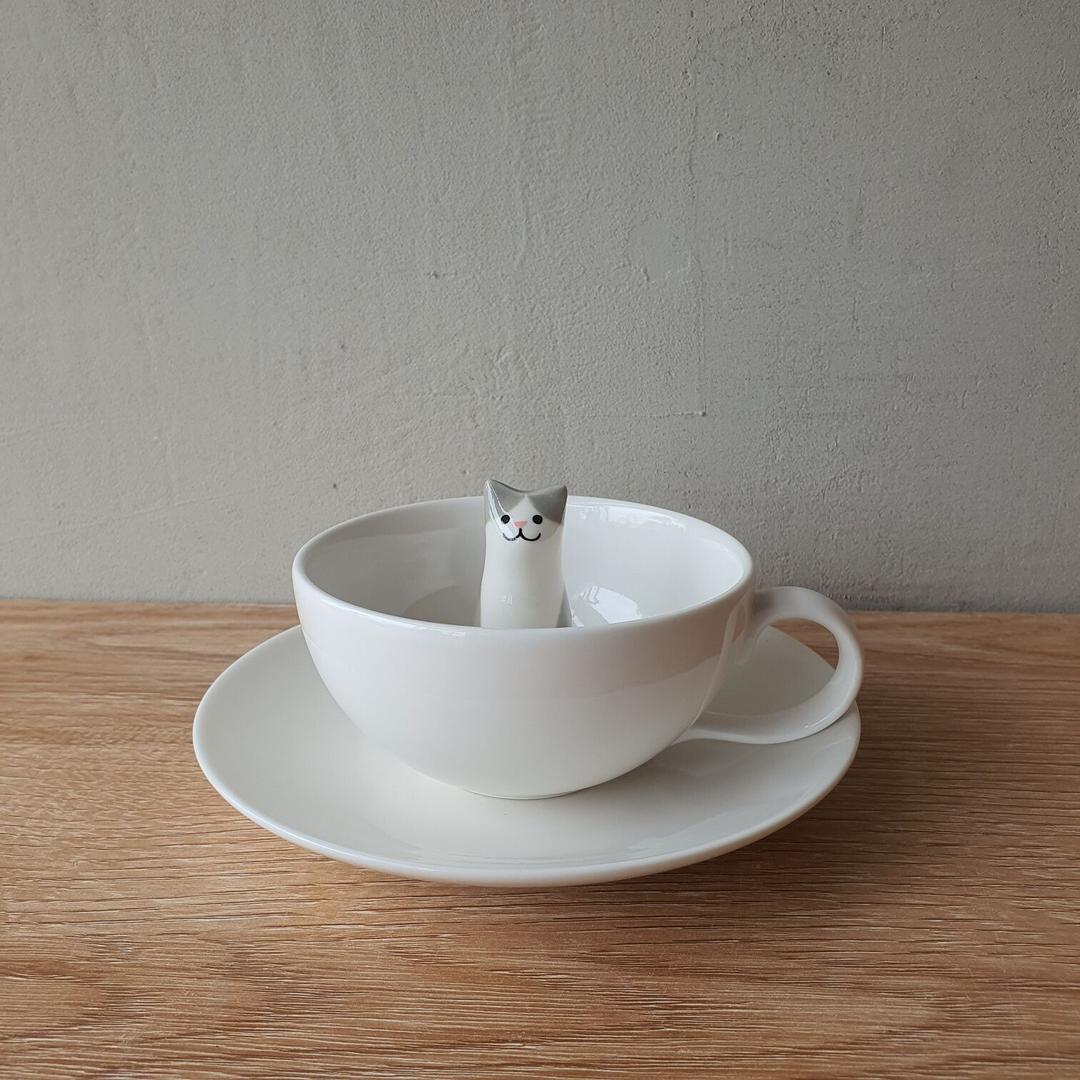 낭만냐옹 고양이 그레이냥찻잔set -200ml