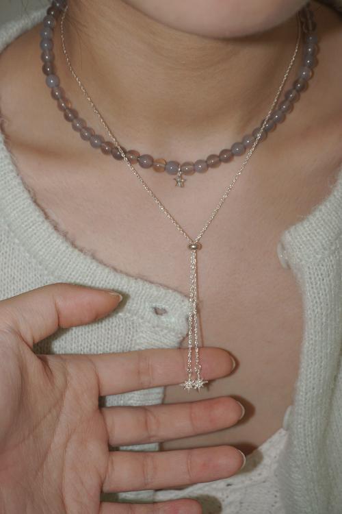 [925SILVER]TWO STARLIGHT NECKLACE