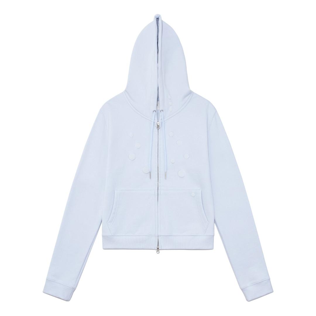 TCM dot hooded zip-up (sky blue)