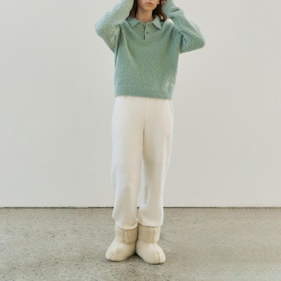 Boucle jogger pants (ivory)