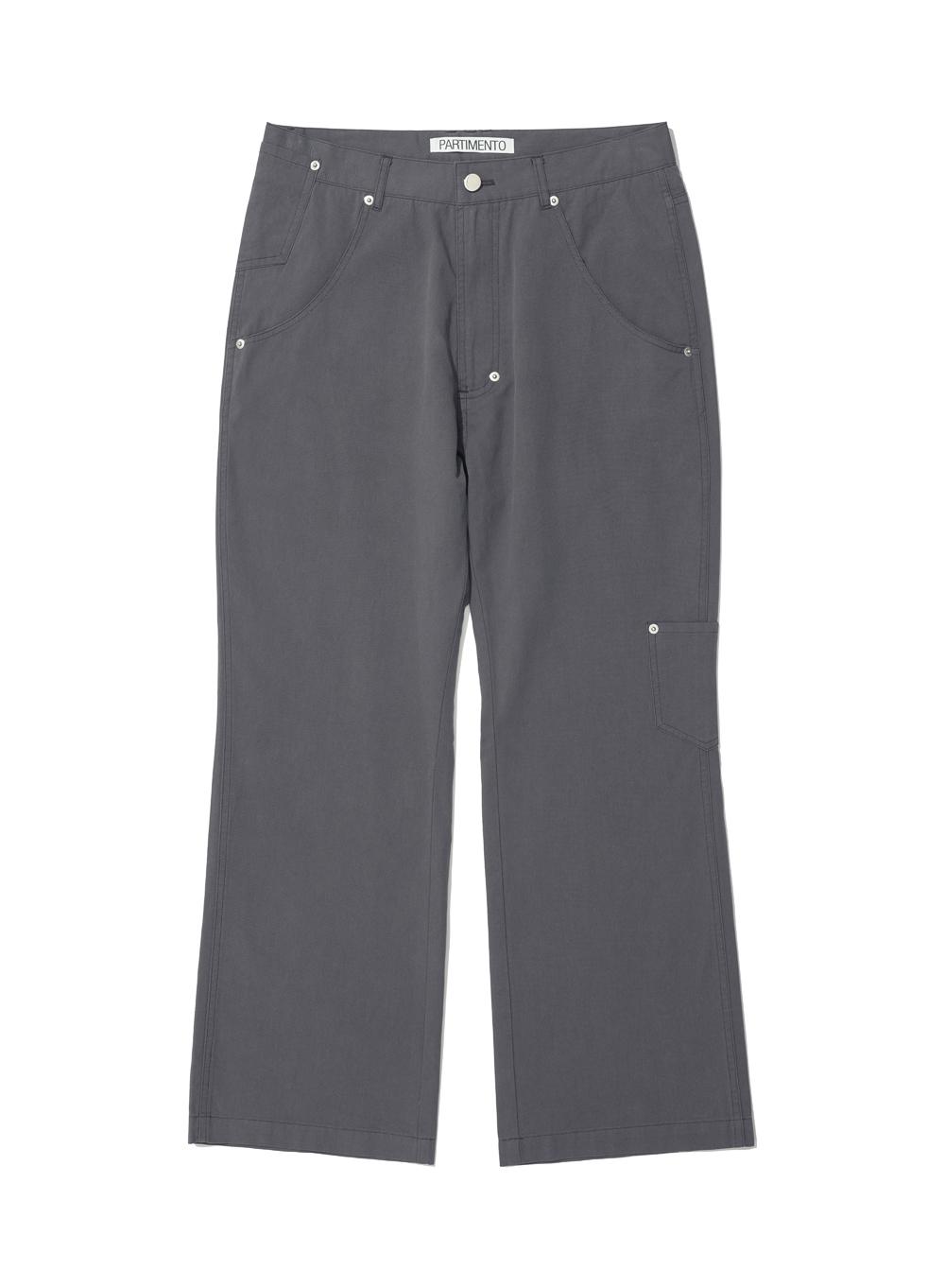 [WOMEN] POCKET POINTED WIDE LEG PANTS_CHARCOAL