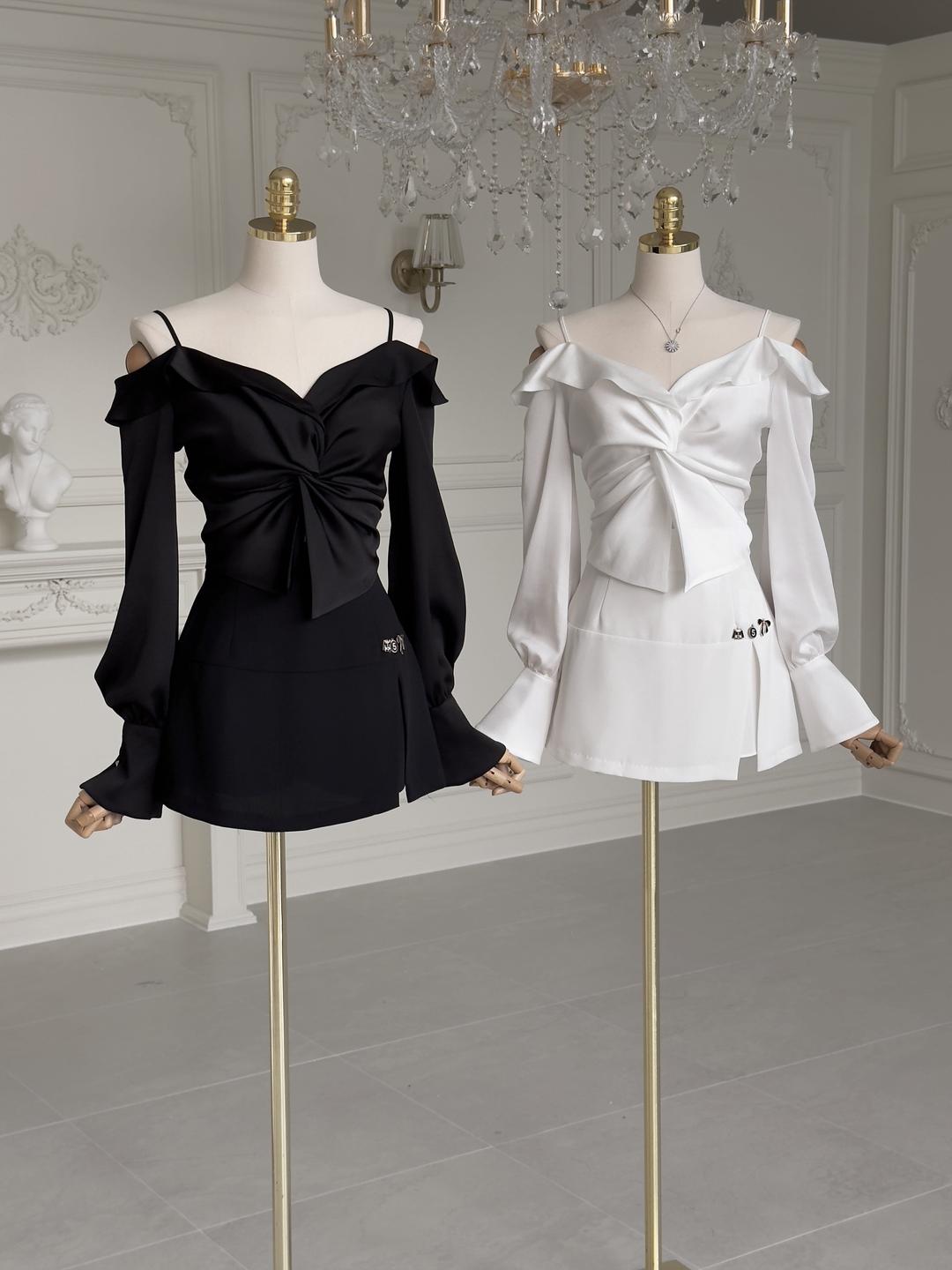 퓨어 프릴 오프숄더 블라우스 [ 2color ]