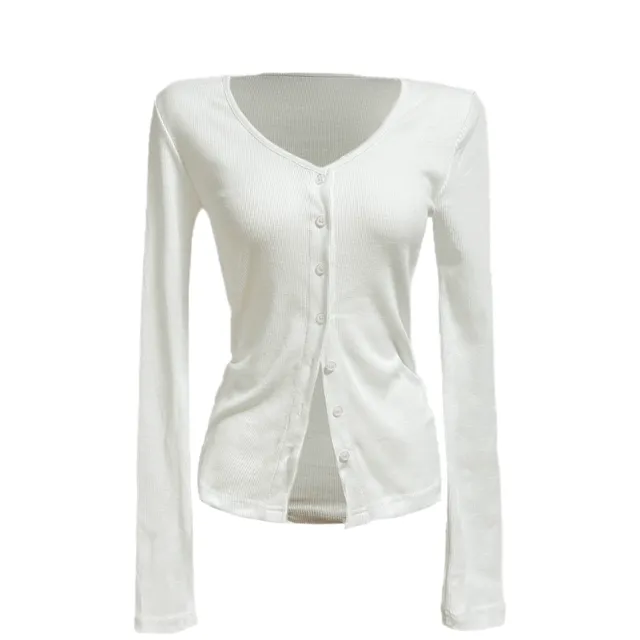 [당일/주문폭주] Kendall cotton v-neck cardigan t-shirt