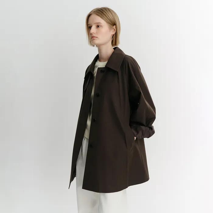 JUDE HALF TRENCH COAT (DARK BROWN)