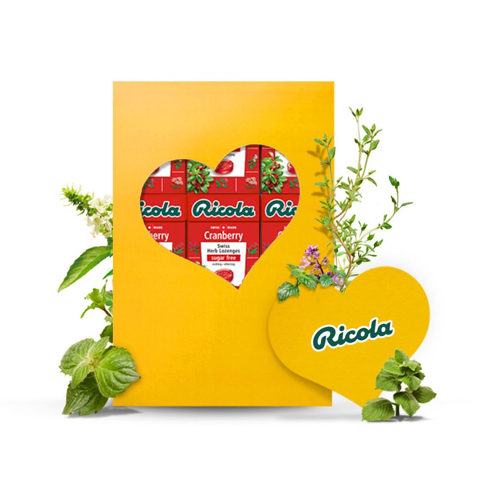 리콜라 스위스 허브 캔디 하트박스 선물 패키지 247.5g 1팩+리콜라 종이가방