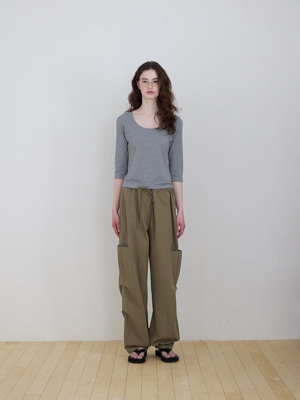 Square slim T-shirt (melange)