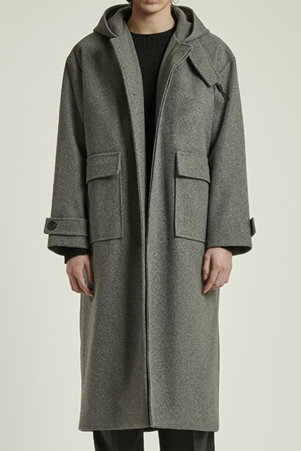 후드 울 맥코트 그레이