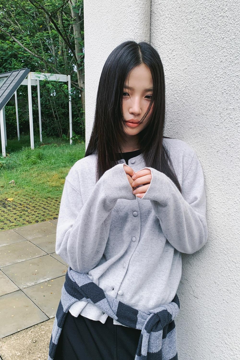 (woman) 울 브리즈 라운드 가디건_Light Gray