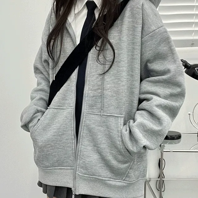 [따뜻한기모안감/겨울집업]기모데일리 후드집업
