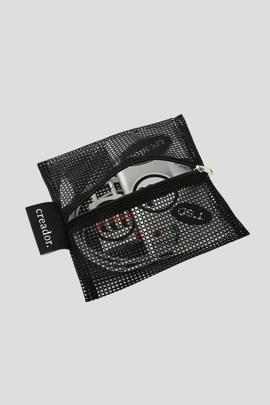 메쉬 중앙지퍼 파우치