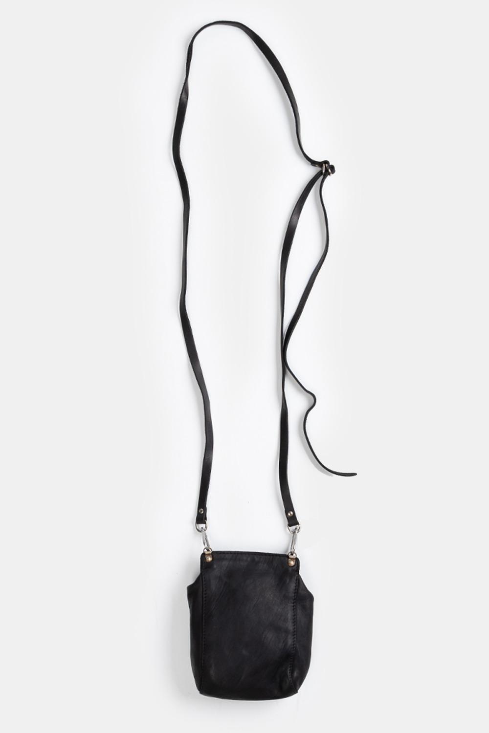 SOFT HORSE FULL GRAIN, NYLON LINING - CROSS BODY BAG  BLACK