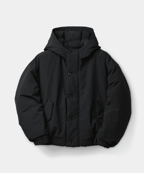 버튼 덕 다운 플라이트 봄버 (블랙)