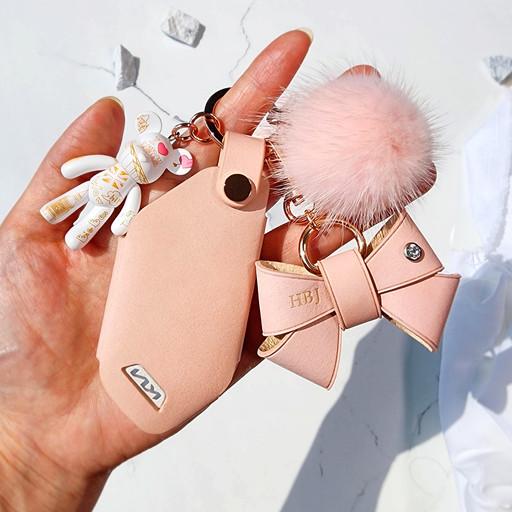 커스텀 차키케이스 자동차 키링 명품가죽 리본 인형 선물