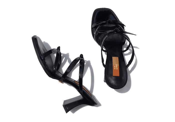 Cross Ribbon Mule  Glossy Black 크로스 리본 뮬 글로시 블랙