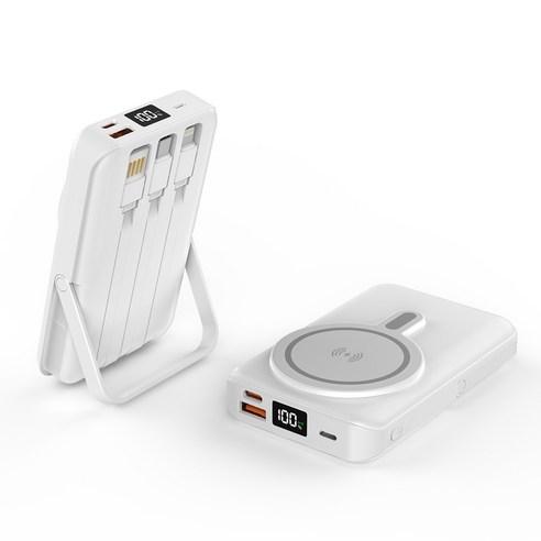 THOUSTA 맥세이프 고속 무선충전 대용량 케이블 일체형 호환 보조배터리 20000mAh - 충전기 | 쿠팡