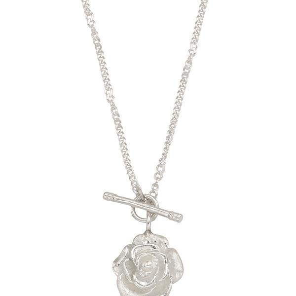 Rose Toggle Silver Necklace