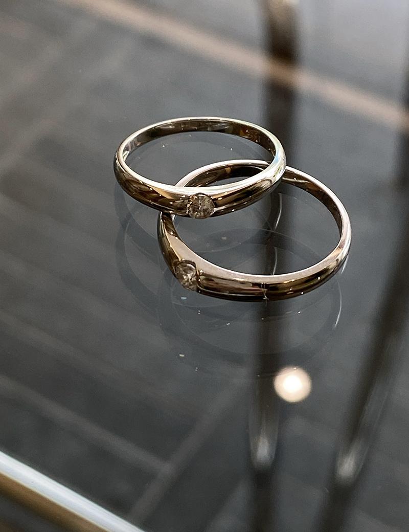 14k plain couple ring