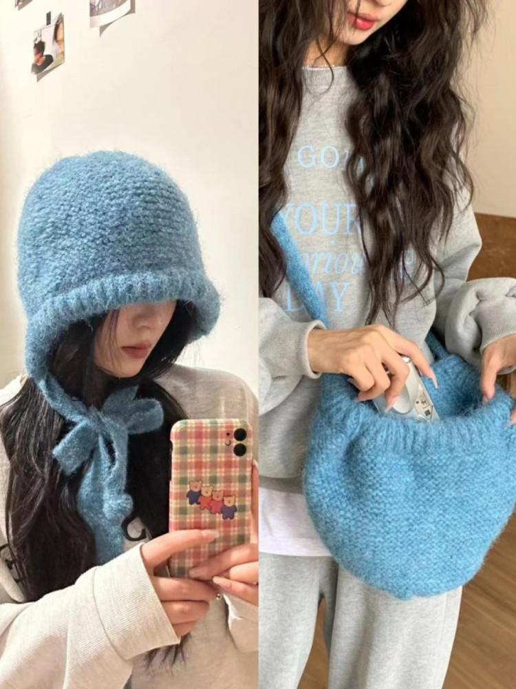 17color 윈터 벙거지 턱끈 니트모자 니트팩 데일리가방 겨울모자 버킷햇