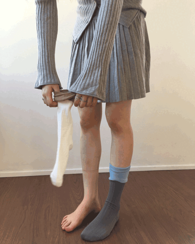 [1+1]레이어드 셔링 양말 (3color)