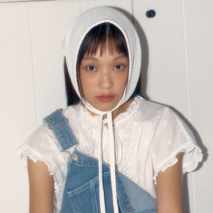 COTTON LACE HAIR KERCHIEF_WHITE