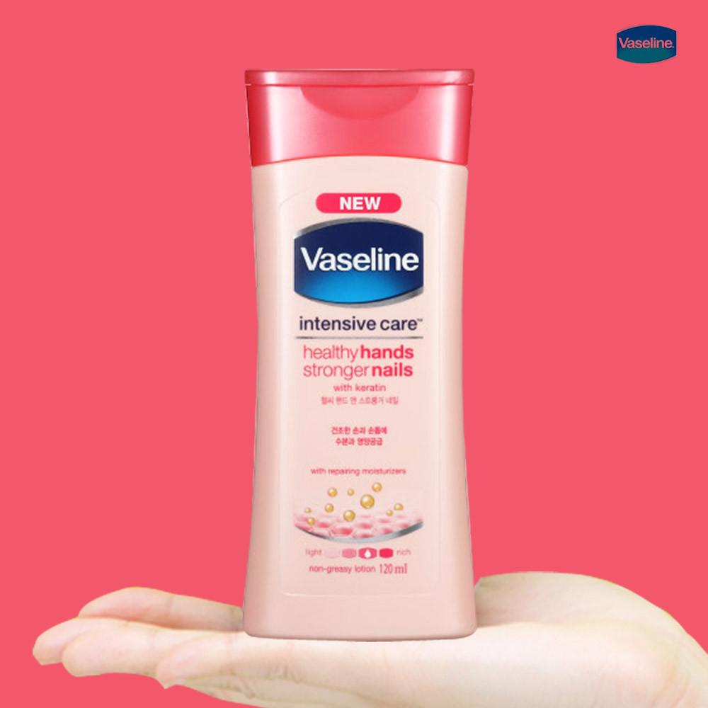 바세린 인텐시브 헬씨 핸드 앤 스트롱거 네일 로션 휴대용 120ml
