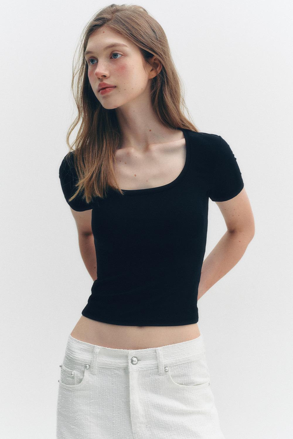 [8차] BASIC DENT SHORT SLEEVE T-SHIRT_TT5S212BK