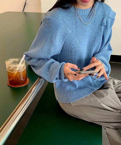 키디 숄더 버튼 트임 니트  - 3 color