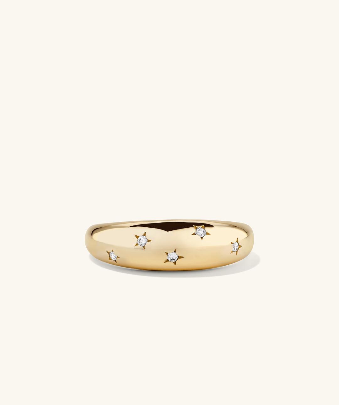 14k Yellow Gold / Natural Diamond / 4