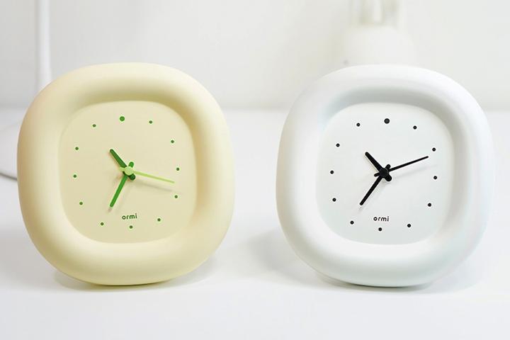 오르미 버블클락 레몬버터 시계 크림 옐로우 그린 파스텔 벽시계 무소음 탁상시계
