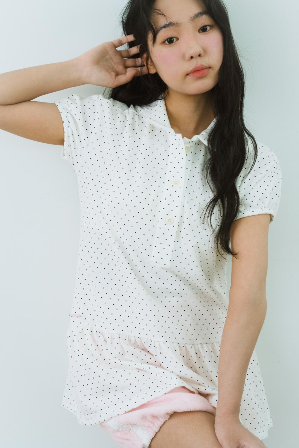 SOFTY DOT PIQUE DRESS (WHITE)