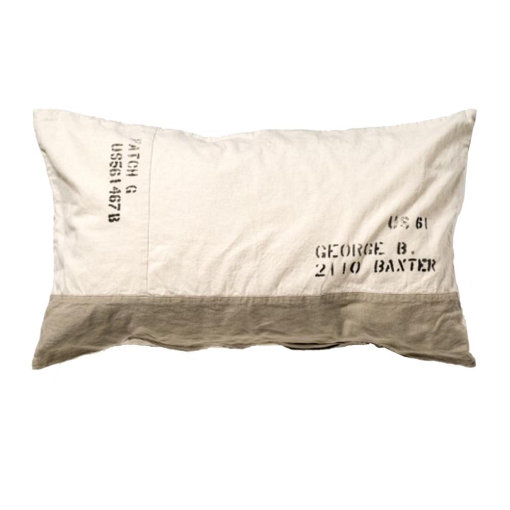 [바슈][BASSHU] LONG FEATHER CUSHION - STENCIL WHITE
