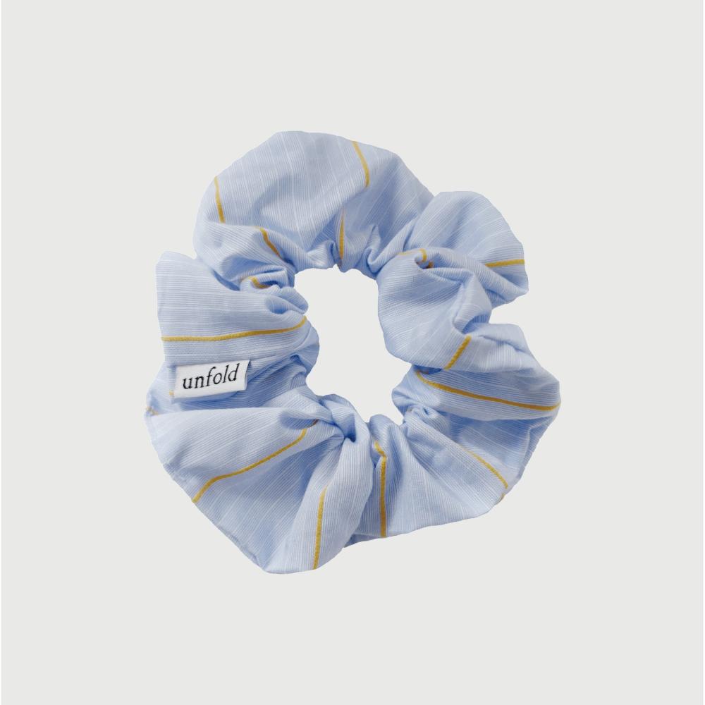 Cotton stripe scrunchie (skyblue)