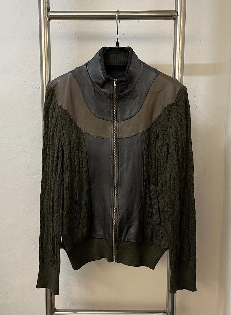 leather wool jacket
