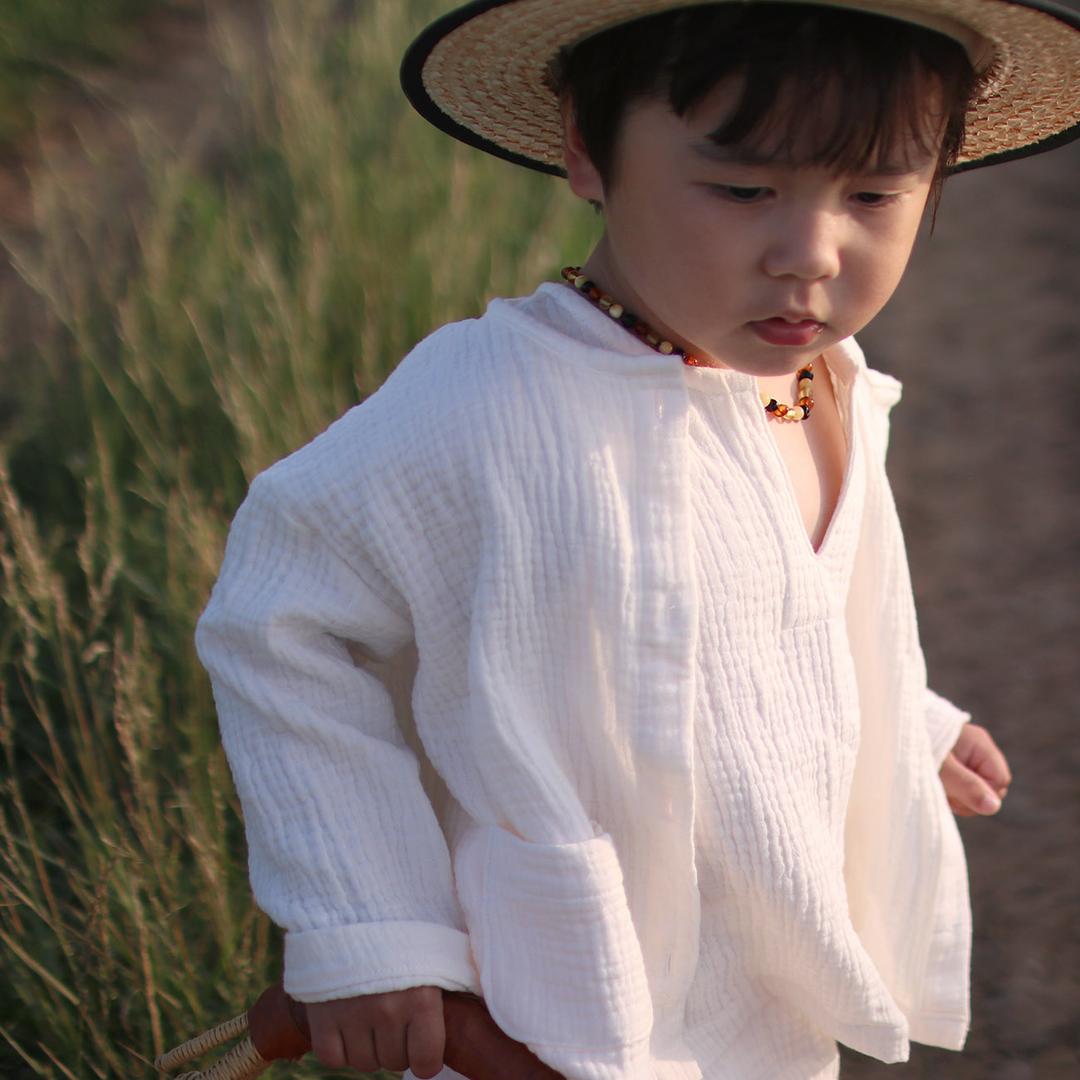 [kids] 모슬린 가디건 - 밀크