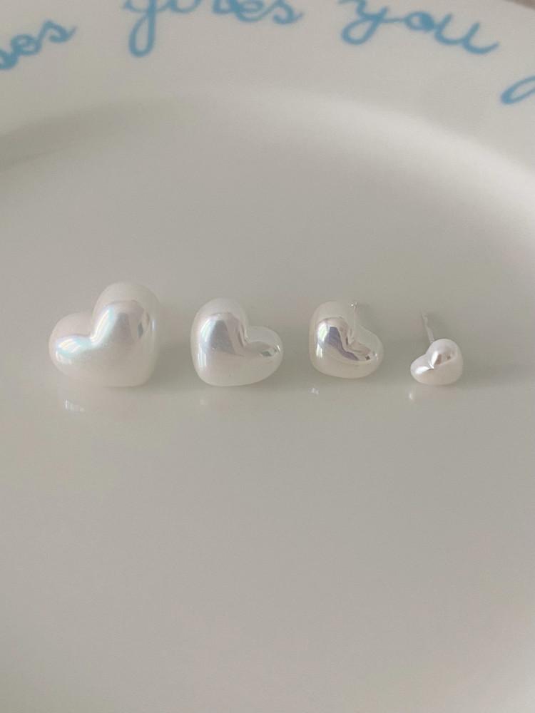 실버925 러브링 하트 은 귀걸이