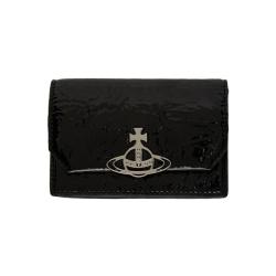 비비안웨스트우드 크링클 카드지갑 블랙 유광