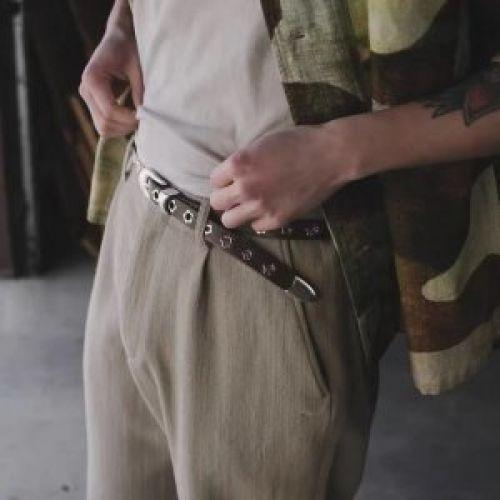 아워레가시 Our Legacy 브라운 플라워 2cm가죽벨트