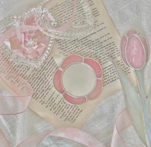 스테인드글라스 꽃 손거울