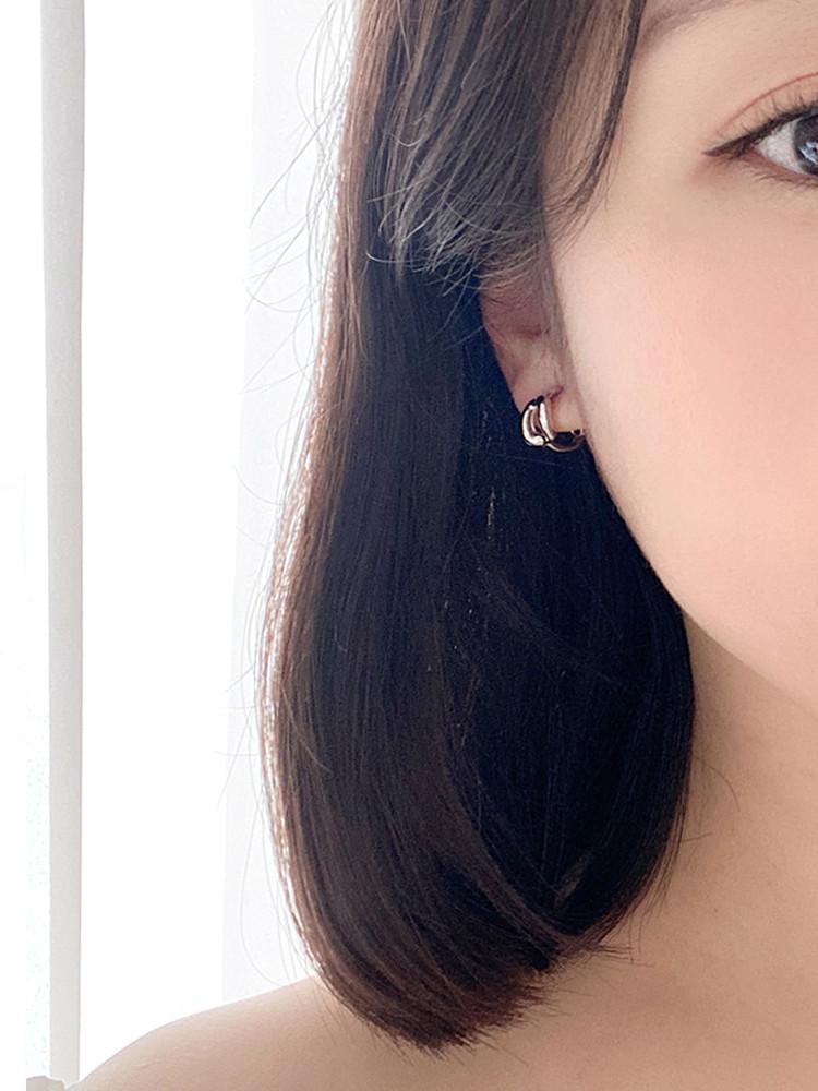 [귀안뚫는 귀걸이] 딱붙 사각 링 클립형 귀찌 or 나사형 귀찌