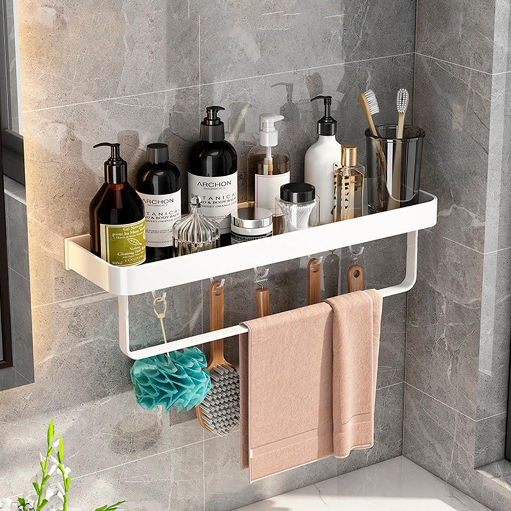 올인원 무타공 화장실선반 욕실 50cm 수건걸이포함 선반 정리대 세면대 젠다이